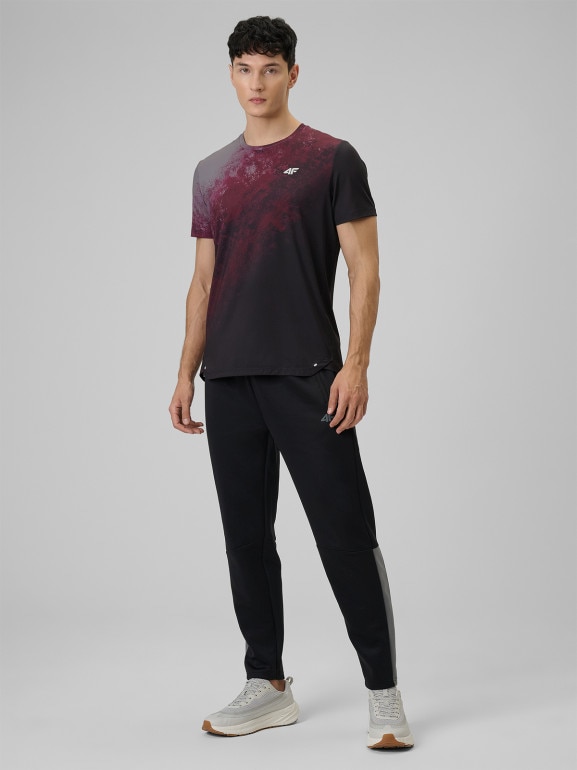 Męska koszulka treningowa 4F 4FRSS26TFTSM2288 - burgundowa