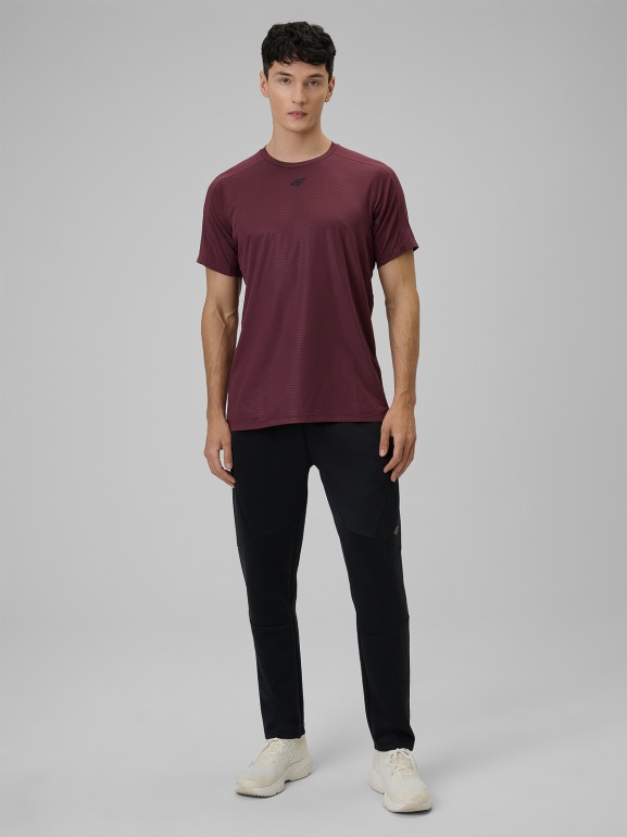 Męska koszulka treningowa 4F 4FRSS26TFTSM2289 - burgundowa