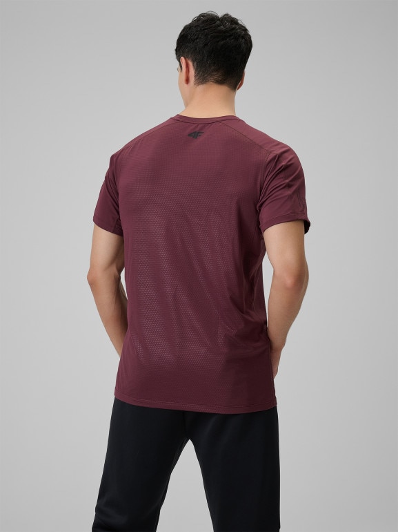 Męska koszulka treningowa 4F 4FRSS26TFTSM2289 - burgundowa