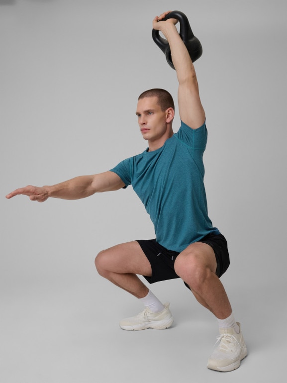 Męska koszulka treningowa 4F 4FRSS26TFTSM2343 - niebieska