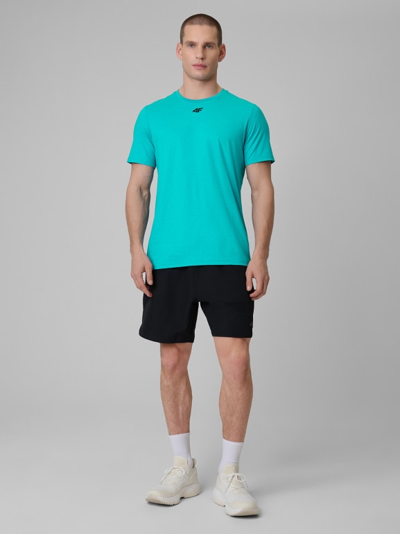 Męska koszulka treningowa 4F 4FRSS26TFTSM2343 - turkusowa