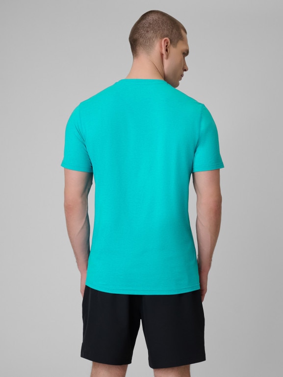 Męska koszulka treningowa 4F 4FRSS26TFTSM2343 - turkusowa