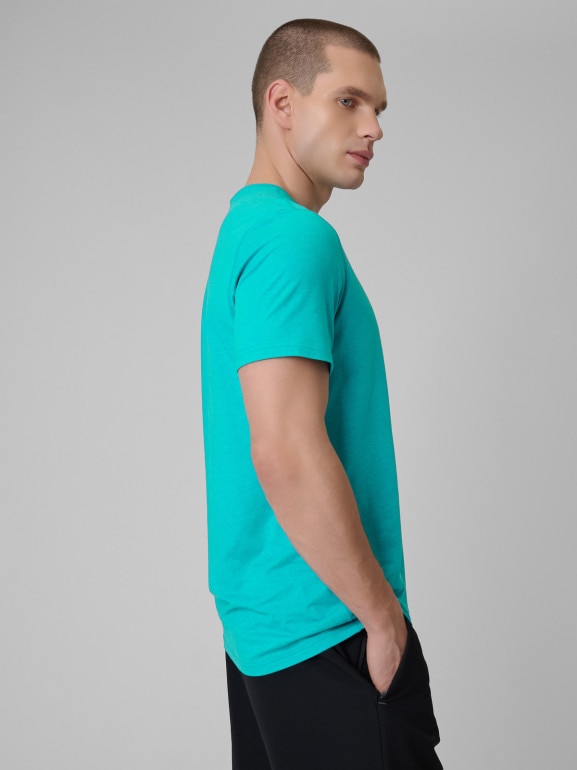 Męska koszulka treningowa 4F 4FRSS26TFTSM2343 - turkusowa