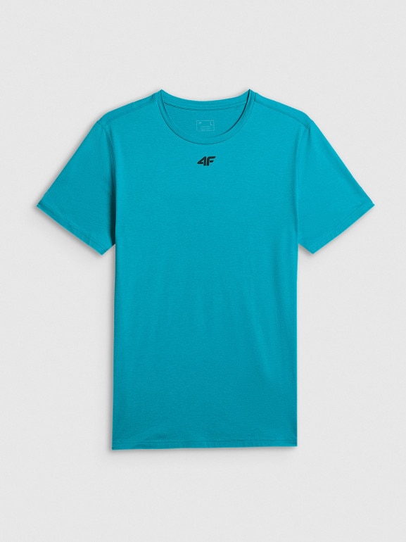 Męska koszulka treningowa 4F 4FRSS26TFTSM2343 - turkusowa