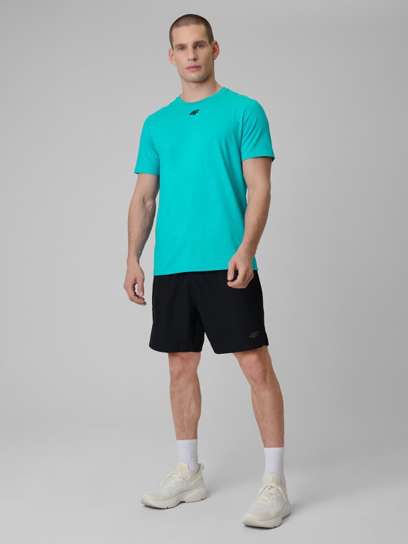 Męska koszulka treningowa 4F 4FRSS26TFTSM2343 - turkusowa