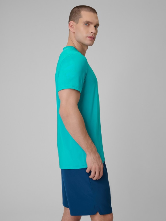 Męska koszulka treningowa 4F 4FRSS26TFTSM2344 - turkusowa