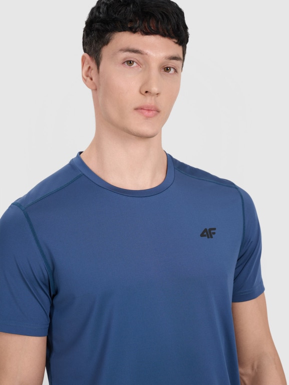 Męska koszulka treningowa 4F 4FWAW25TFTSM1521 - niebieska