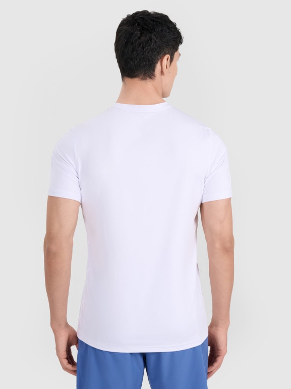 Męska koszulka treningowa 4F 4FWMM00TFTSM1830 - biała