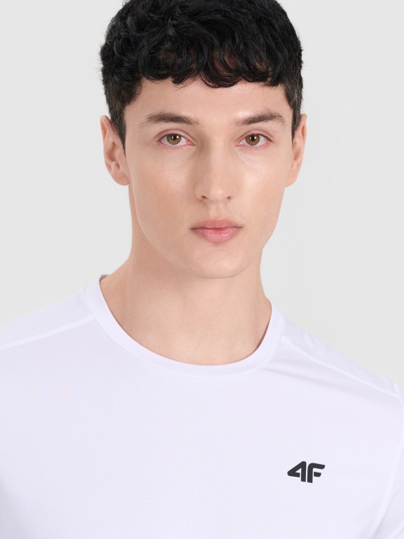 Męska koszulka treningowa 4F 4FWMM00TFTSM1830 - biała
