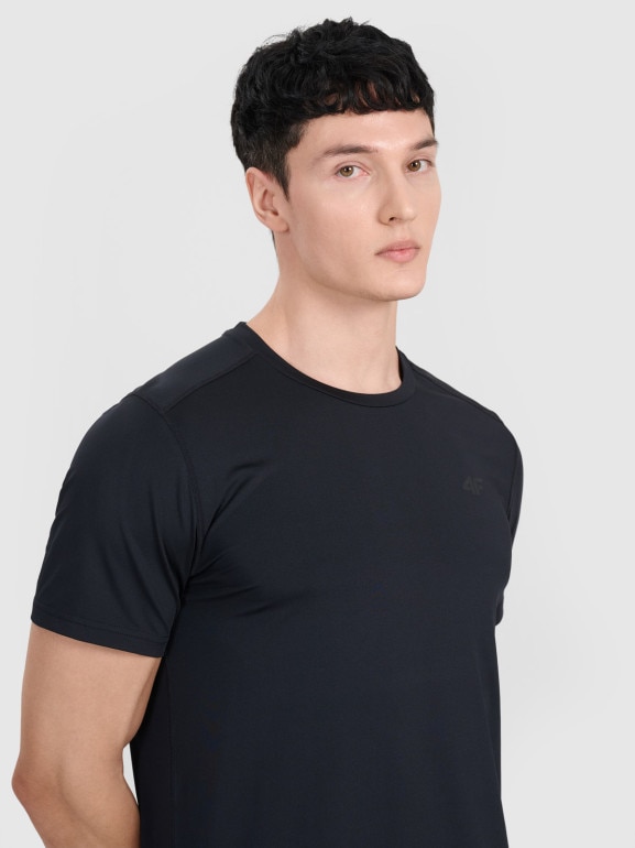 Męska koszulka treningowa 4F 4FWMM00TFTSM1830 - czarna
