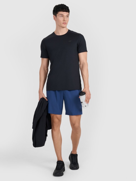 Męska koszulka treningowa 4F 4FWMM00TFTSM1830 - czarna