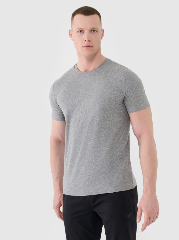 Męska koszulka treningowa 4F 4FWMM00TFTSM1831 - szara