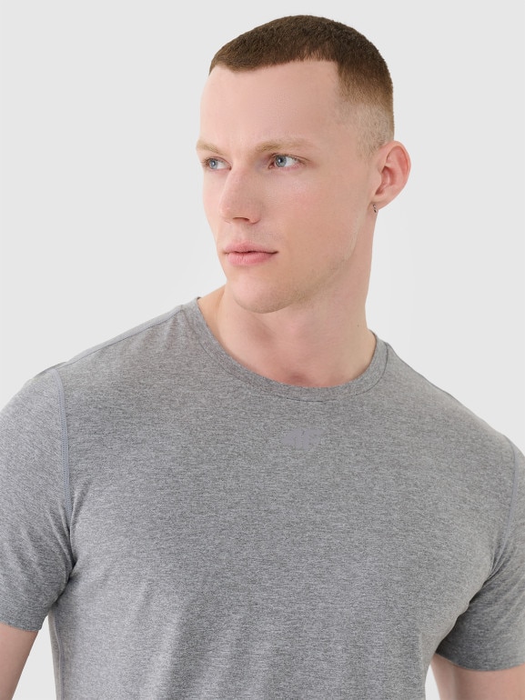 Męska koszulka treningowa 4F 4FWMM00TFTSM1831 - szara