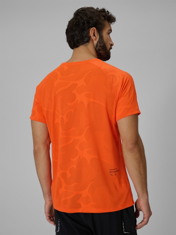 Męska koszulka treningowa 4F 4FWSS26TFTSM1777 - pomarańczowa
