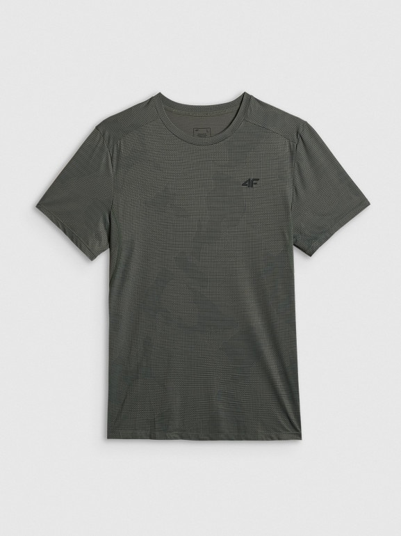 Męska koszulka treningowa 4F 4FWSS26TFTSM1778 - oliwkowa