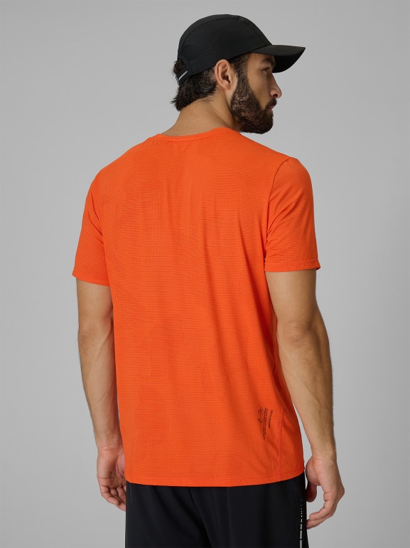 Męska koszulka treningowa 4F 4FWSS26TFTSM1778 - pomarańczowa