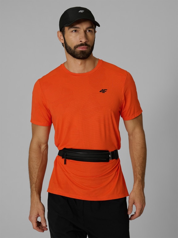 Męska koszulka treningowa 4F 4FWSS26TFTSM1778 - pomarańczowa