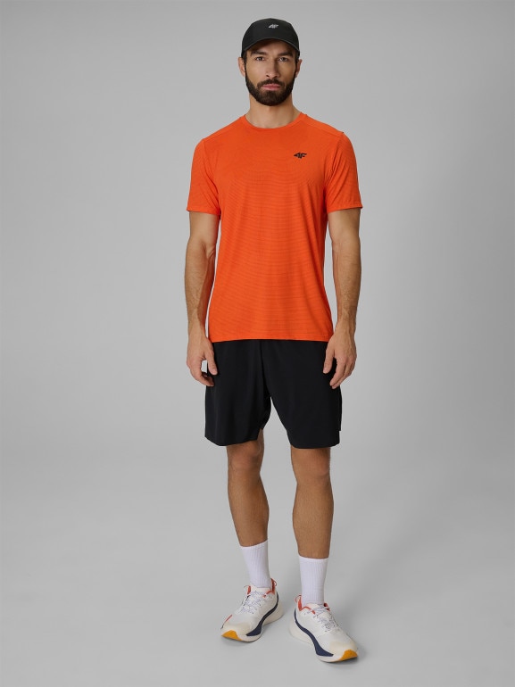 Męska koszulka treningowa 4F 4FWSS26TFTSM1778 - pomarańczowa