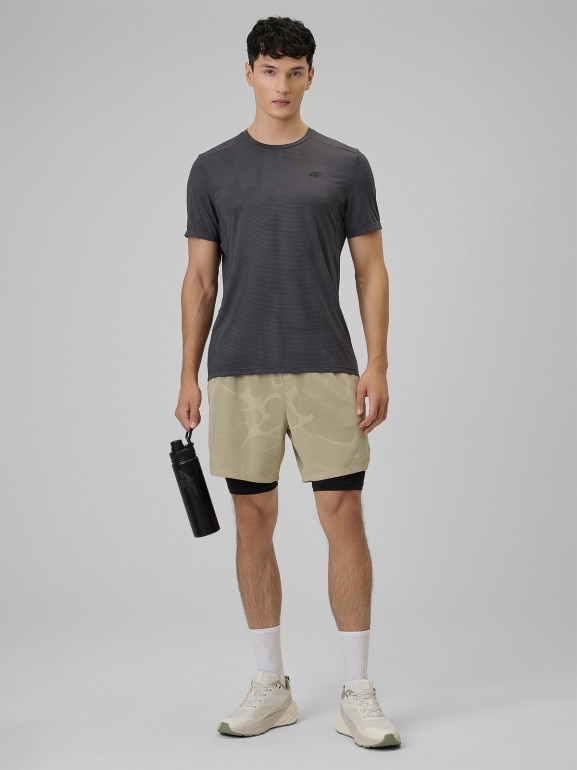 Męska koszulka treningowa 4F 4FWSS26TFTSM1778 - szara