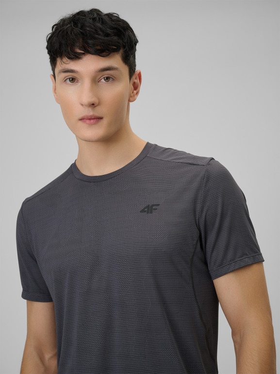 Męska koszulka treningowa 4F 4FWSS26TFTSM1778 - szara