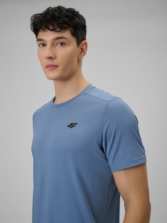 Męska koszulka treningowa 4F 4FWSS26TFTSM1785 - niebieska