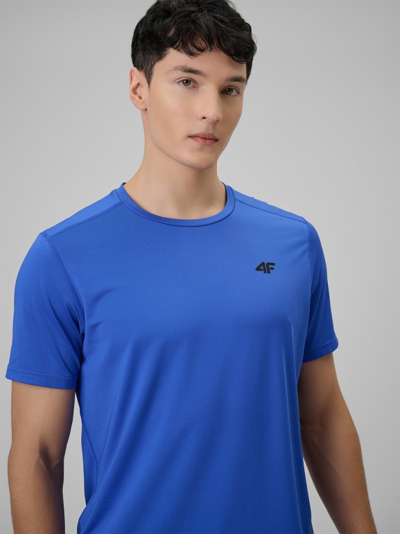 Męska koszulka treningowa 4F 4FWSS26TFTSM1785 - niebieska