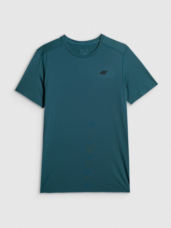 Męska koszulka treningowa 4F 4FWSS26TFTSM1785 - turkusowa