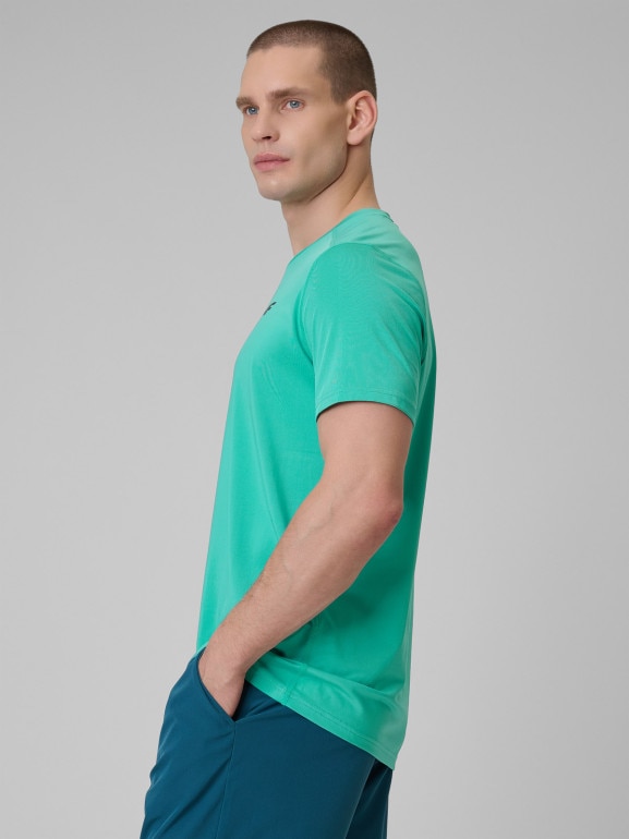 Męska koszulka treningowa 4F 4FWSS26TFTSM1785 - turkusowa