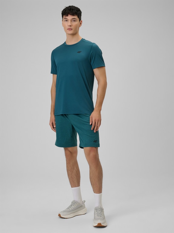 Męska koszulka treningowa 4F 4FWSS26TFTSM1785 - turkusowa