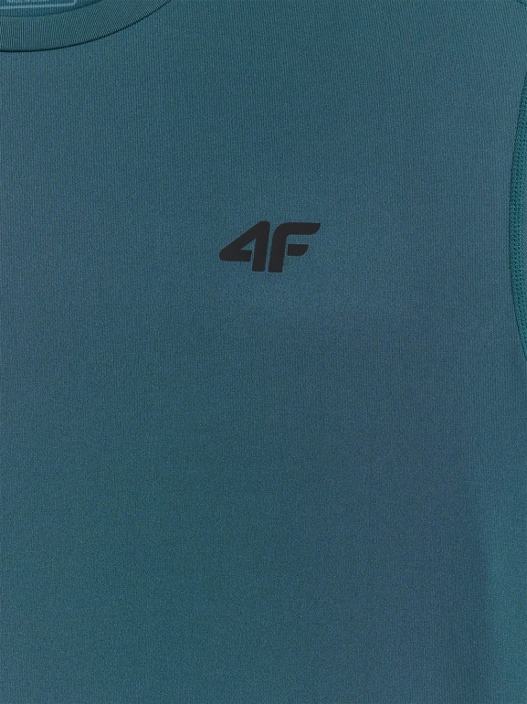 Męska koszulka treningowa 4F 4FWSS26TFTSM1785 - turkusowa