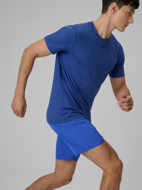 Męska koszulka treningowa 4F 4FWSS26TFTSM1786 - niebieska