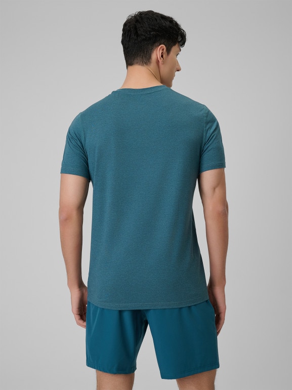 Męska koszulka treningowa 4F 4FWSS26TFTSM1786 - turkusowa