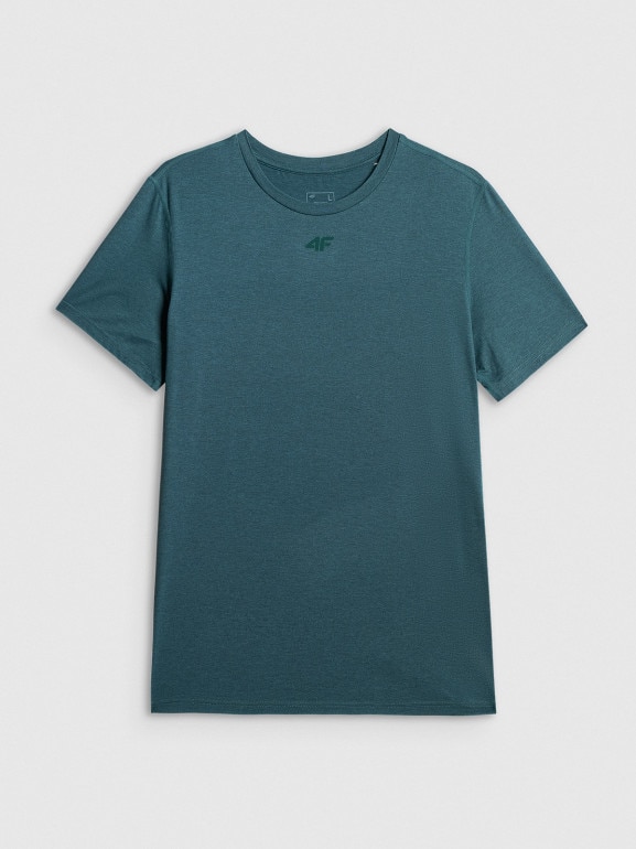 Męska koszulka treningowa 4F 4FWSS26TFTSM1786 - turkusowa