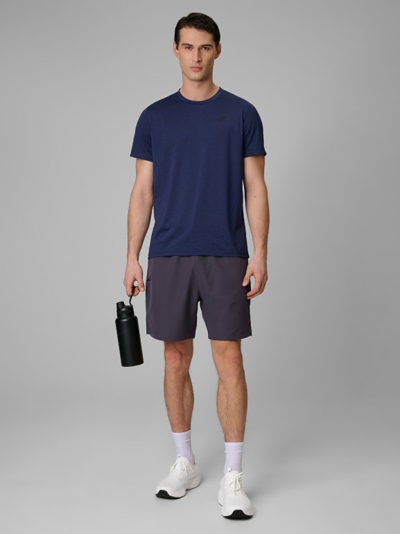 Męska koszulka treningowa 4F 4FWSS26TFTSM2140 - granatowa