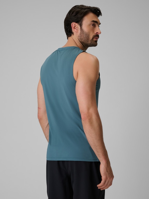 Męska koszulka treningowa bez rękawów 4F 4FRSS26TFSLM1109 - turkusowa