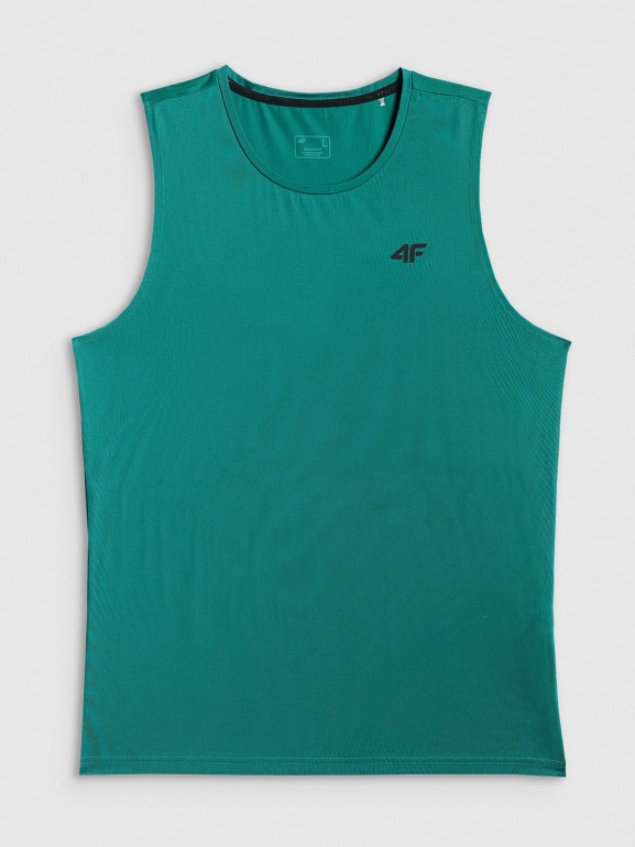 Męska koszulka treningowa bez rękawów 4F 4FRSS26TFSLM1109 - zielona