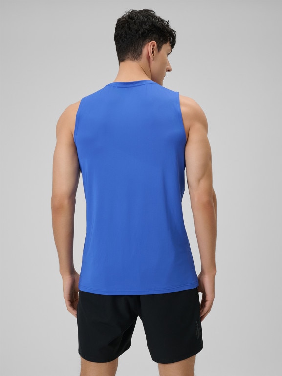 Męska koszulka treningowa bez rękawów 4F 4FWSS26TFSLM0744 - niebieska