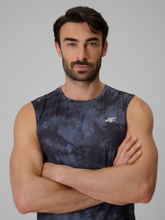 Męska koszulka treningowa z nadrukiem 4F 4FRSS26TFSLM1081 - czarna