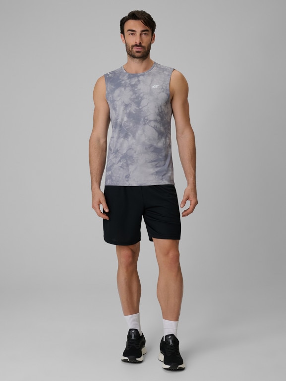 Męska koszulka treningowa z nadrukiem 4F 4FRSS26TFSLM1081 - szara
