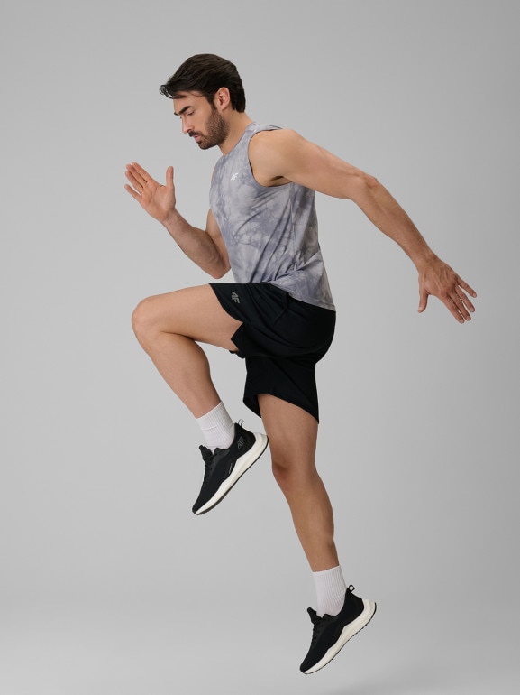 Męska koszulka treningowa z nadrukiem 4F 4FRSS26TFSLM1081 - szara