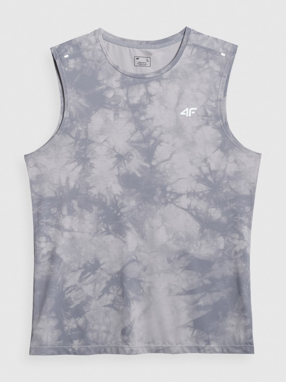 Męska koszulka treningowa z nadrukiem 4F 4FRSS26TFSLM1081 - szara