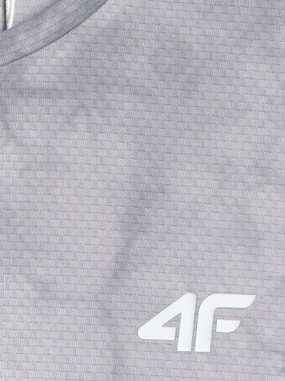 Męska koszulka treningowa z nadrukiem 4F 4FRSS26TFSLM1081 - szara