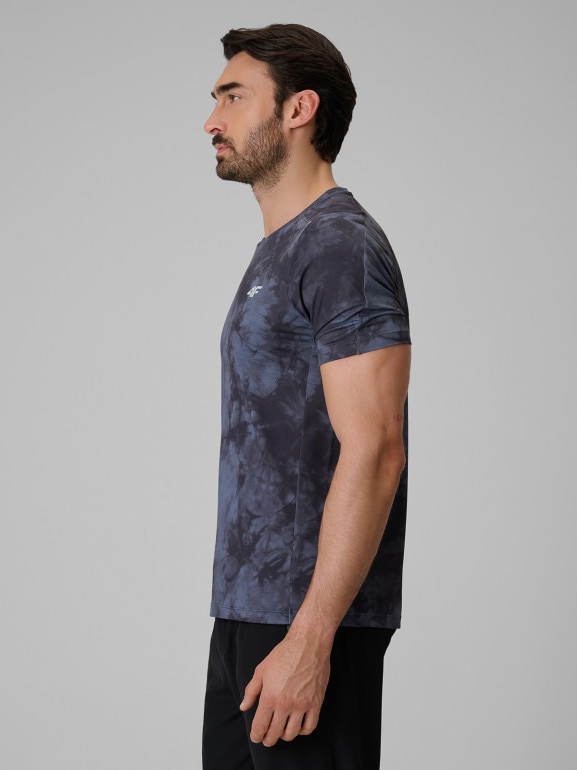 Męska koszulka treningowa z nadrukiem 4F 4FRSS26TFTSM2292 - czarna