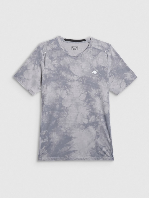 Męska koszulka treningowa z nadrukiem 4F 4FRSS26TFTSM2292 - szara
