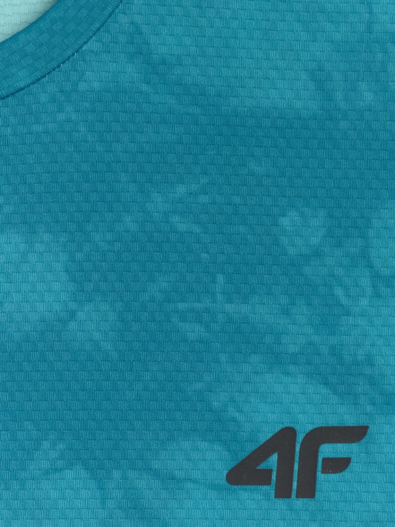 Męska koszulka treningowa z nadrukiem 4F 4FRSS26TFTSM2292 - zielona