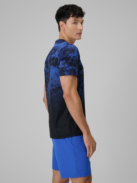 Męska koszulka treningowa z nadrukiem 4F 4FWSS26TFTSM1787 - niebieska