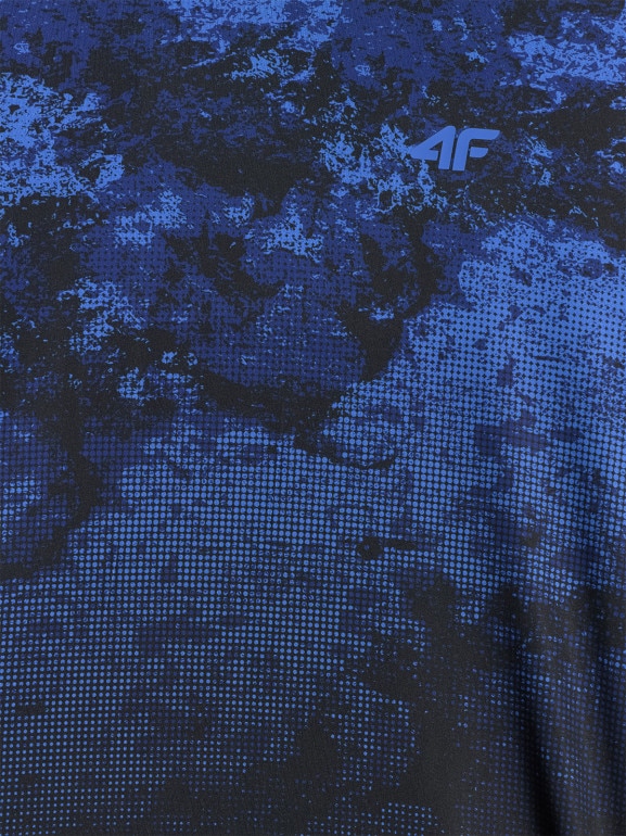 Męska koszulka treningowa z nadrukiem 4F 4FWSS26TFTSM1787 - niebieska