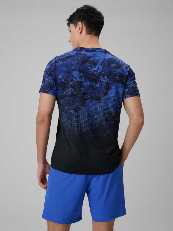 Męska koszulka treningowa z nadrukiem 4F 4FWSS26TFTSM1787 - niebieska
