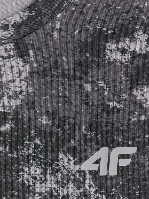 Męska koszulka treningowa z nadrukiem 4F 4FWSS26TFTSM1787 - szara