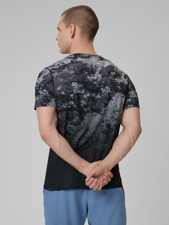 Męska koszulka treningowa z nadrukiem 4F 4FWSS26TFTSM1787 - szara